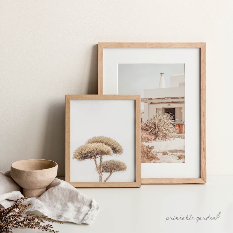 Desert Prints Set of 3, Mediterranean Wall Art, Neutral Greece Wall Art, Neutral Tones Print Set, Greece Print Set