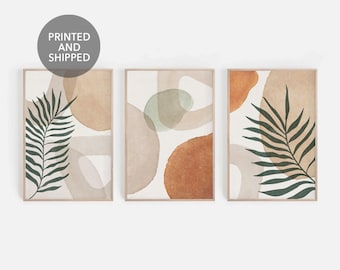 Set of 3 Prints, Warm Neutral Tones Wall Art, Cottage Kids Room Wall Decor, Living Room Print Set of 3, Bedroom Decor, PRINTED and SHIPPED