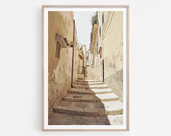 Mediterranean Village Stairway Print: Southern Italy Wall Art, Digital Download | IT174