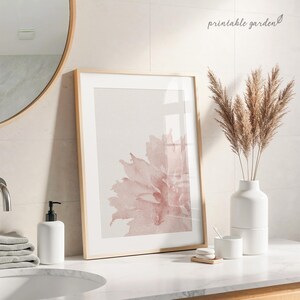Blush Floral Watercolor Set of 3 Prints: Neutral Botanical Wall Art ...