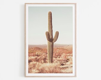 Saguaro Cactus Print: American Desert Wall Art, Digital Download | DE016