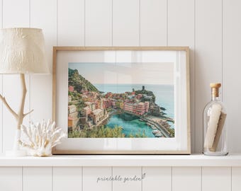 Cinque Terre Landscape: Italian Coastal Village Wall Art, Digital Download | IT219