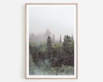Landscape Print, Nature Wall Art, Misty Forest Printable Wall Art, Mountains Print, Landscape Photo Art Print, Digital Download