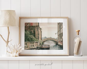 Italy Venice Horizontal Print: Travel Scene in Pastel Tones, Instant Download | IT208
