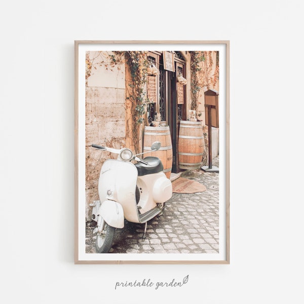 Italy Print, Italy Wall Art, Italy Photo Poster, Italian Alleyway Print, Vespa Poster, La dolce Vita, Italy Gift, Digital Download