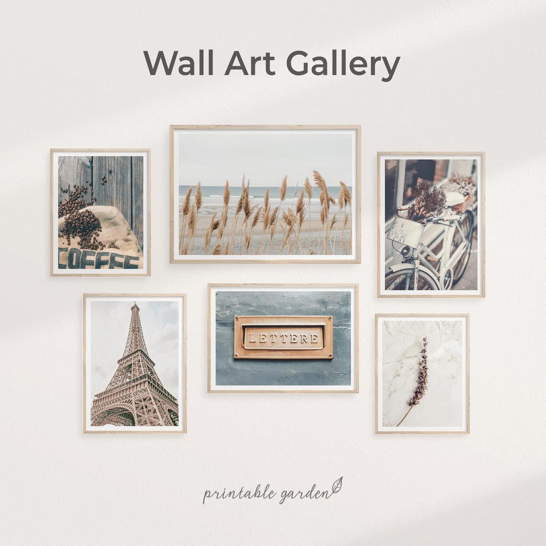 Wanderlust Gallery Wall Set of 6: Paris & Coastal Travel Prints | G104 ...