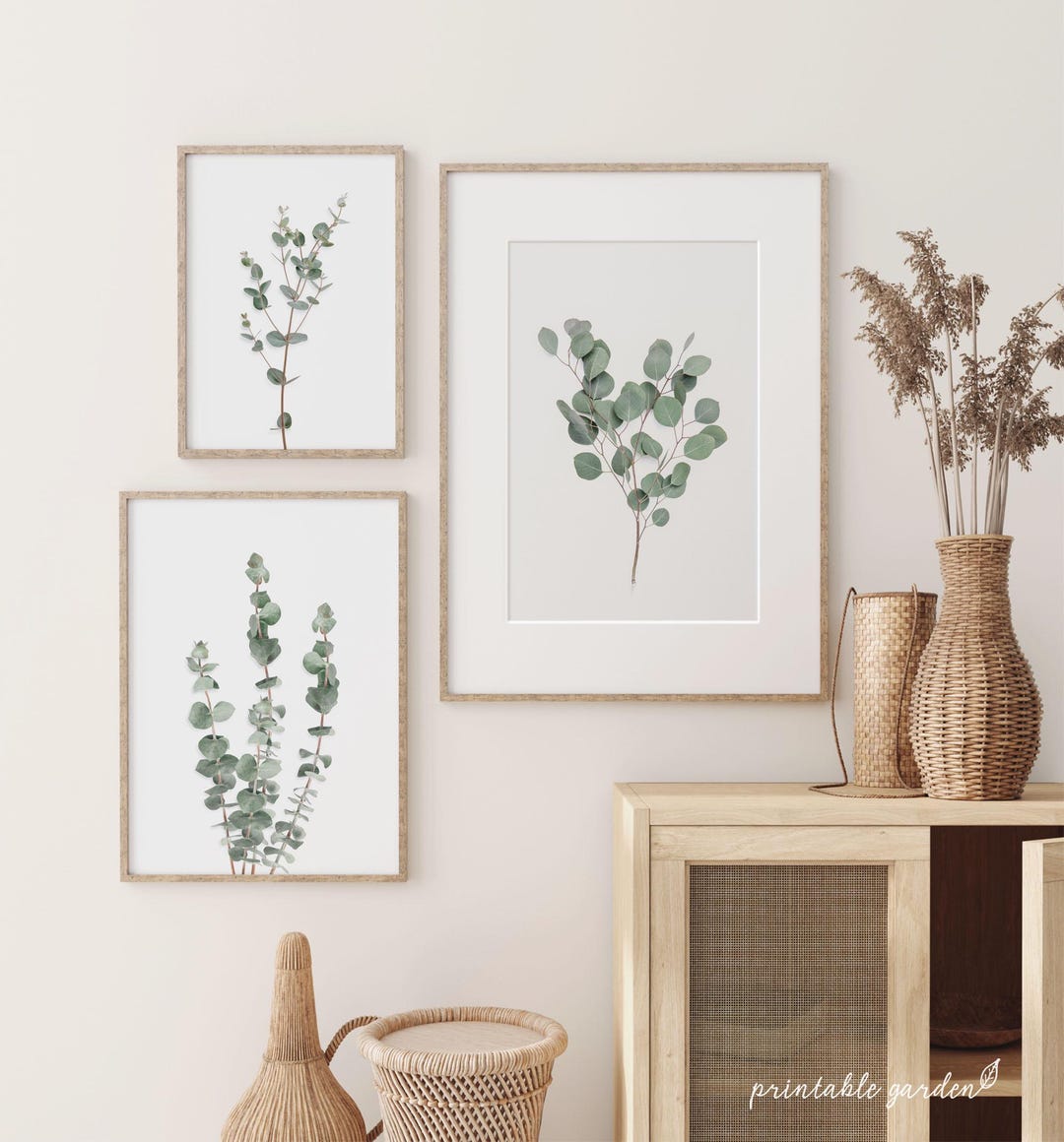 Eucalyptus Botanical Set of 3 Prints, Sage Green & Neutral Wall Art ...