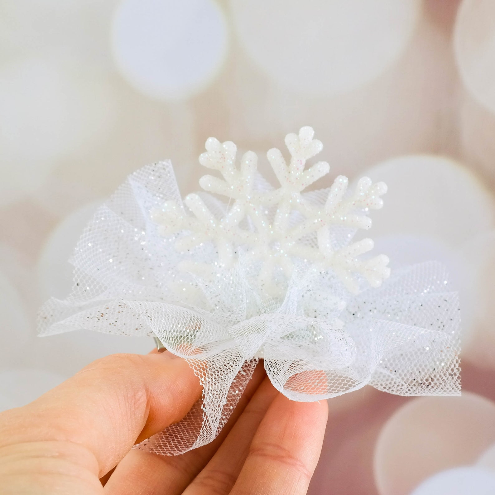 Silver Snowflake hair clip Christmas Headband for girl Etsy