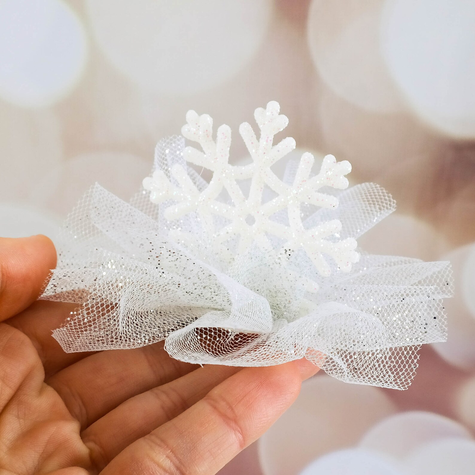 Silver Snowflake hair clip Christmas Headband for girl Etsy