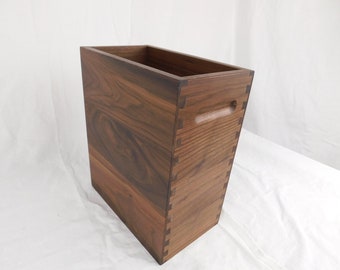 Walnut Trash Can/Natural Trash Can/Hand Made Trash Can