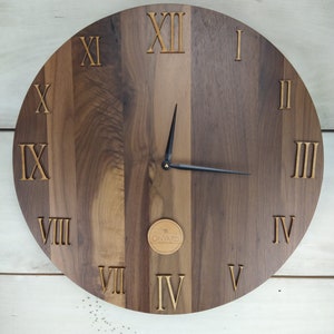 Modern Rustic Walnut Clock - Etsy