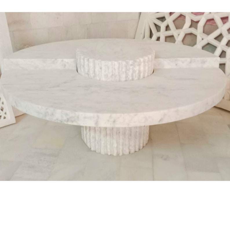 Marble Coffee Table Round, Marble Side Table Cube, Marble Entryway