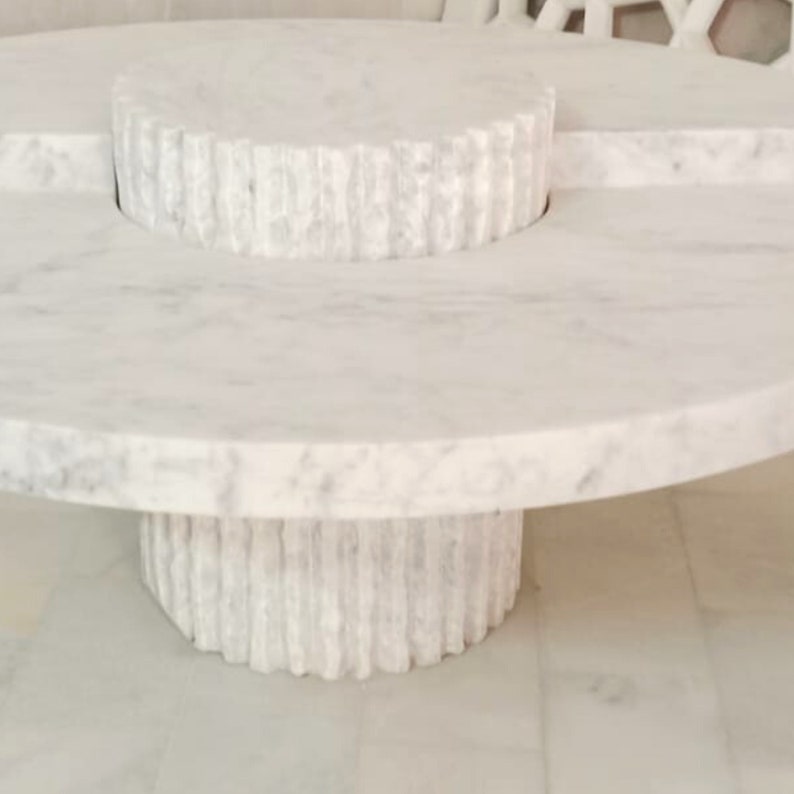 Marble Coffee Table Round, Marble Side Table Cube, Marble Entryway