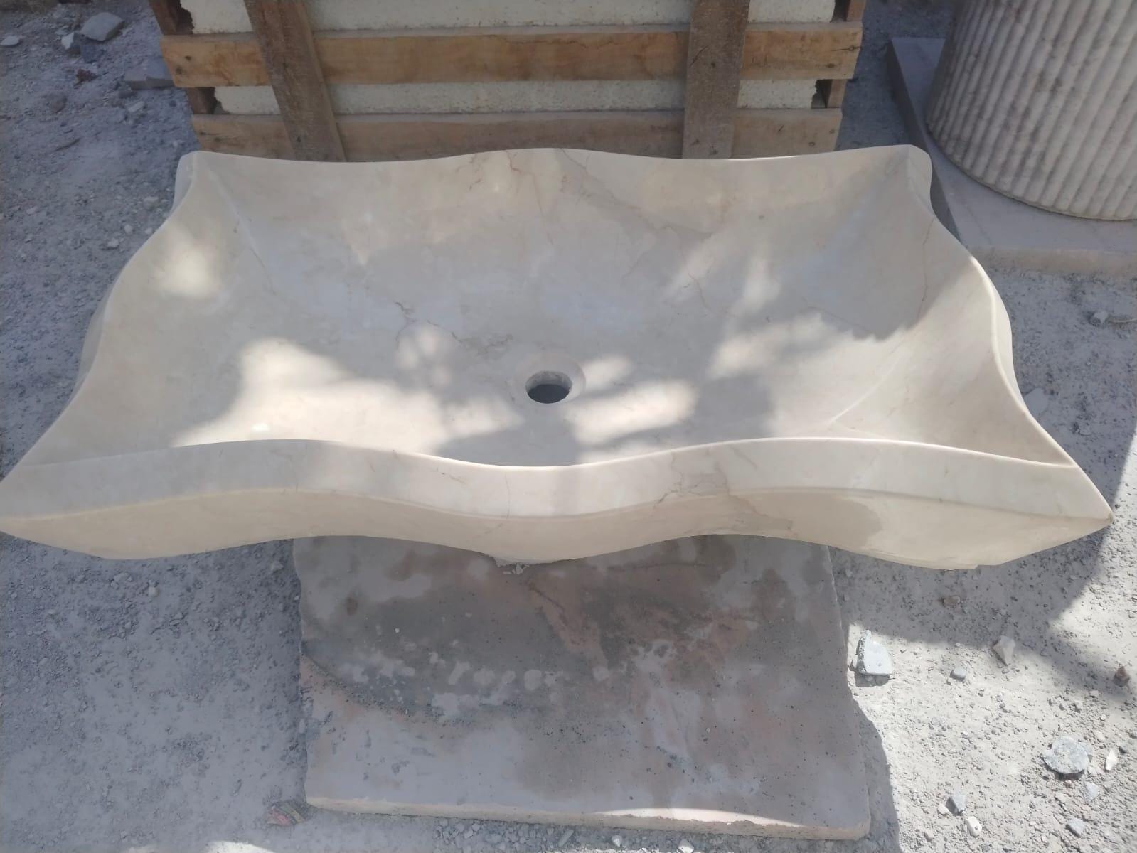 Indian White Marble Custom Sink, Natural Stone Sink,  Bathroom Corner vanity, Handmade Marble Decor, Wash Basin for Kitchen.