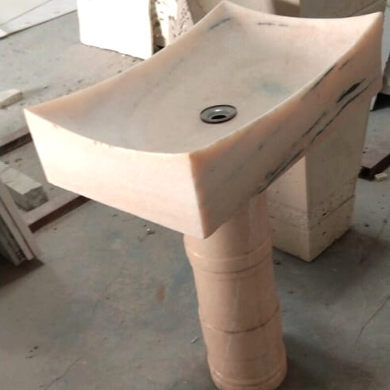 Pedestal Marble Sink Vanity Stone Pedestal Sink Bathroom Etsy