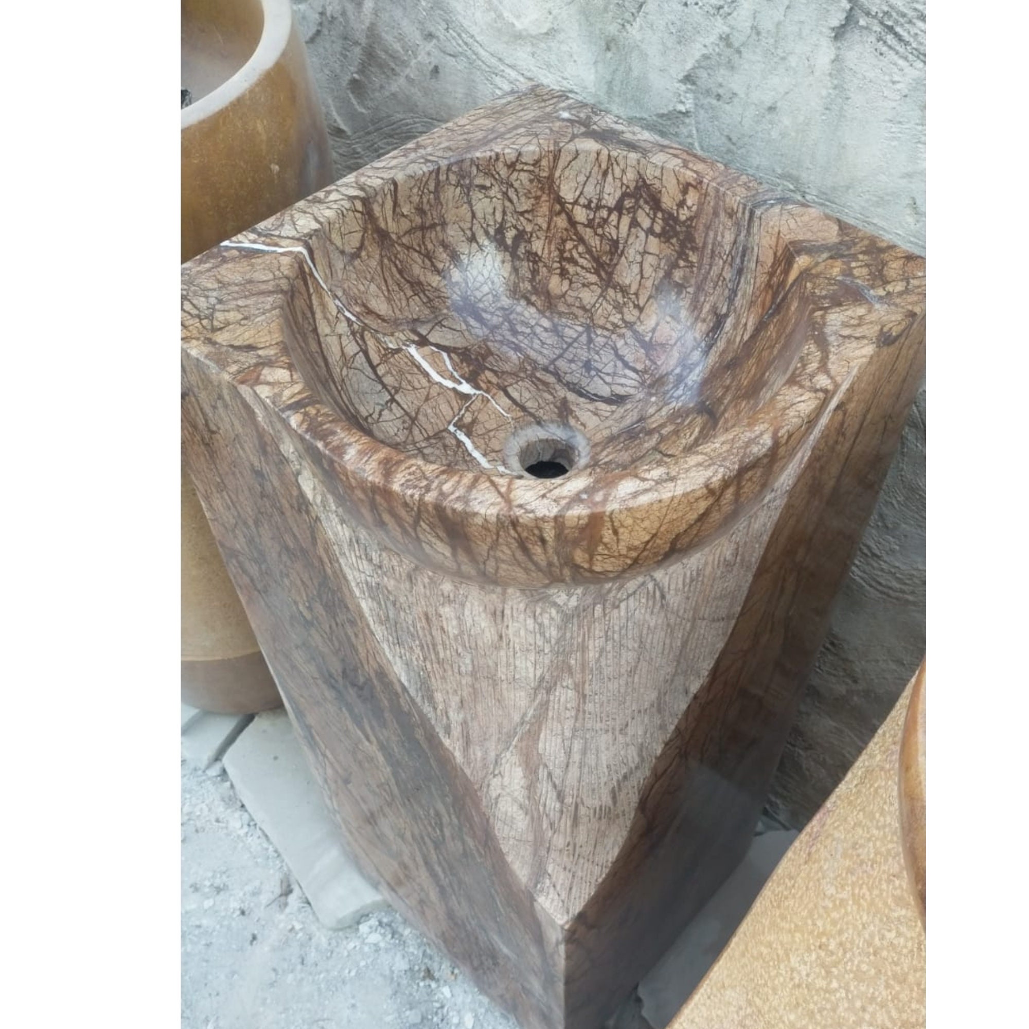 Marble Pedestal Sink Laundry Pedestal Sink Vanity Natural Etsy