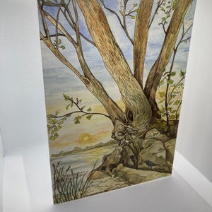 A5-GROETKAART ~ "The Enchanted Tree" ~ blanco voor elke gelegenheid ~ geïllustreerd door kunstenaar Angela Hodgson