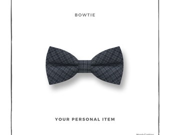Baumwolle Schleife Krawatten für Mann handgefertigt mit Streifen Muster Anzug Groomsmen Pocket Square Set Party und Hochzeit Bowties Muster in dunkelgrau