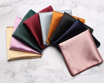 High Quality Satin Silk Pocket Square for wedding Groomsmen Vintage Gentleman Fashion Charmeuse Silk - Soft Satin Hanky Gift Handkerchief