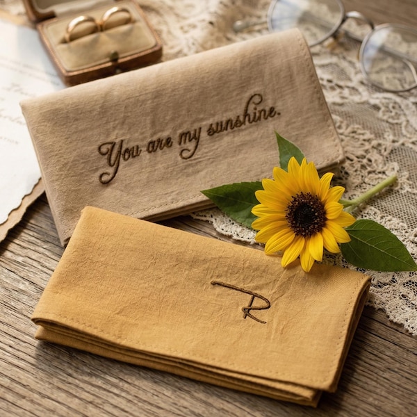 Personalisiertes besticktes Taschentuch, Hochzeitsgeschenk