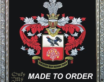 LITTLE Custom Personal or Family Coat of Arms. Gift for: Newlyweds or Parents on Wedding, Anniversary, Birthday. Ukrainian shop