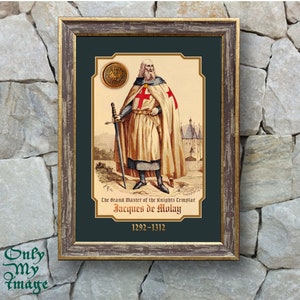 Kostenloser Versand! Jacques de Molay - Großmeister des Ordens der Templer mit dem Großsiegel der Templer.