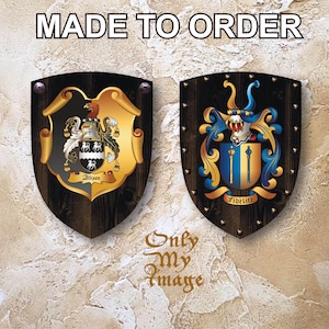 Wooden shield with old real nails. Personalized shield. Personal or family coat of arms. Medieval shield. Knight's shield. Ukrainian shop