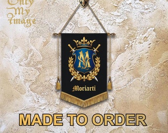 Limited Offer. Custom Family flag. Personalised pennant A Personal or Family Coat of Arms. Medieval flag, Knights flag, Medieval Banners.