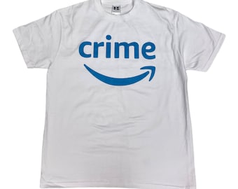 Amazon Prime Crime T-Shirt White Graphic Tee