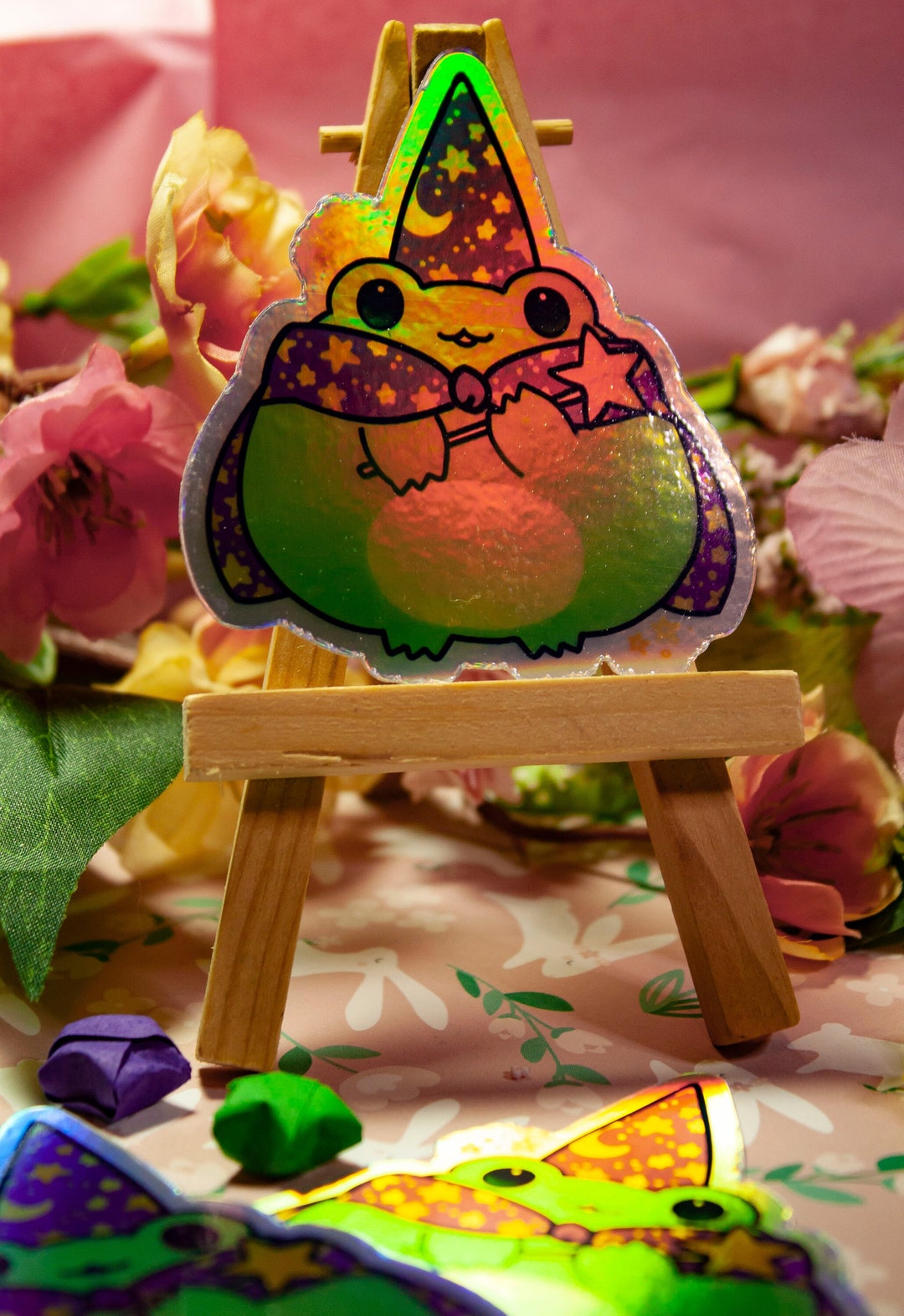 Frog Wizard Sticker Vinyl Holographic - Etsy