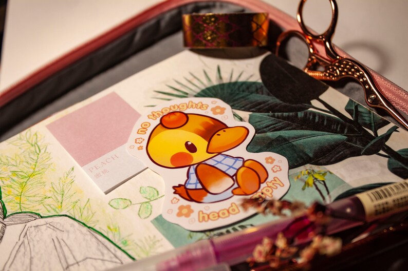 Animal crossing stickers molly no thoughts head empty meme new | Etsy