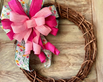 Floral Spring And Summer Bow Colorful Bow Pastel Color Bow Floral Bow For Lamppost Bow For Summer Wreath Nursery Bow
