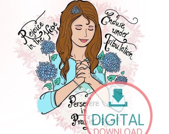 JW Inspirational. Rejoice. Hope. Endure. Persevere. Rejoice in the Hope. Rom 12:12. Digital and Printable. JW Pioneers. JW Precursores.