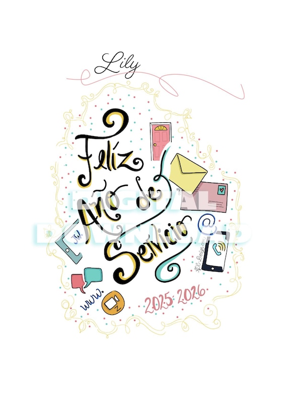 Personalized. Feliz Año de Servicio. Digital Print. Digital Download. JW Pioneers. JW Precursores. JW Inspirational. jw friends.
