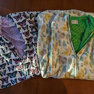 Flannel Minky Lined Sleep Sacks