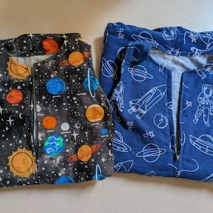 Outer Space Flannel Sleep Sack up to 5T / Crib Sheet/ Flannel/ Baby Toddler Blanket/ Personalized Baby Blanket