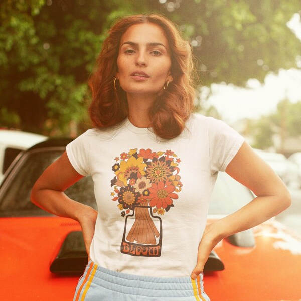 70s Floral Shirt Etsy