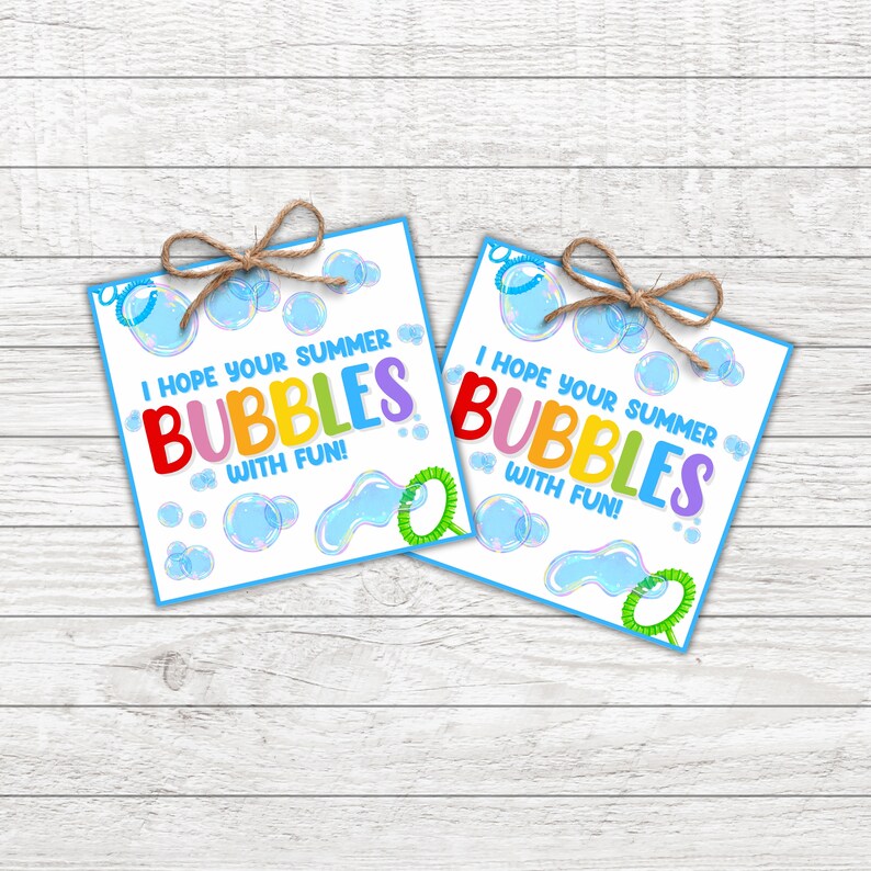 Bubbles of Fun Gift Tags Cookie Card Preschool Classroom Etsy