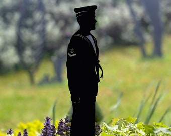 3 Fuß hoch, damit wir Metall britische Royal Navy Sailor Silhouette mit Geschenken für den veteranen Tribut an den Militärischen Gedenktag vergessen