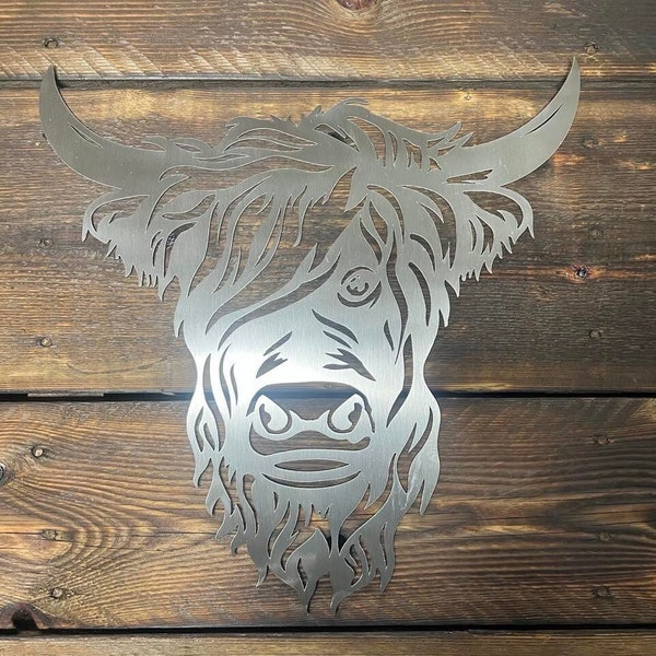 Scottish Highland Cow Steel or Metal Wall Art, Home Style Decor, Farmhouse Metal Wall Art Decor, CUSTOM SIGN DESIGN, Father Day Gifts