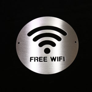 Brushed Stainless Steel FREE WIFI Sign