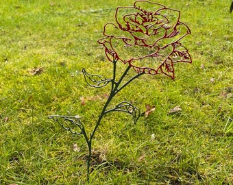Valentine Gift Metal Rose  - Wall Art Decoration or Garden Ornaments, Anniversary Gift, Engagement Gift