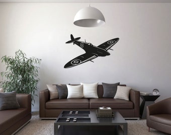 Steel Spitfire Fighter Aircraft, Metal Spitfire Supermarine Aircraft, Metal Spitfire Wall Art Décor, WW2 Aircraft Remembrance Day
