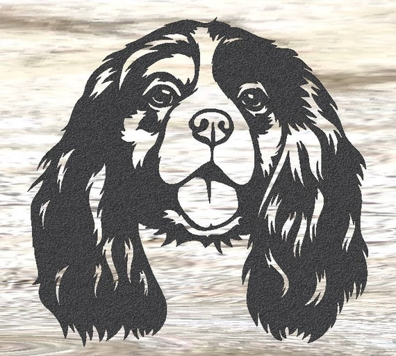 Cavalier King Charles Spaniel Dog Rusty Metal Dog Garden Ornament
