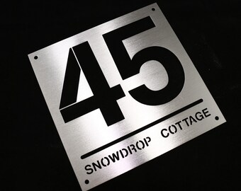 Brushed Stainless Steel Door Numbers & House Number Plaques, House Signs