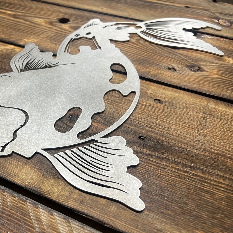 Metal Koi Fish Rustic Wall Art Sculpture for Gardens and Etsy