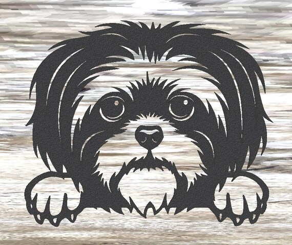 Shih Tzu Solid Steel Pet Dog Garden Stencil / Sculpture / | Etsy
