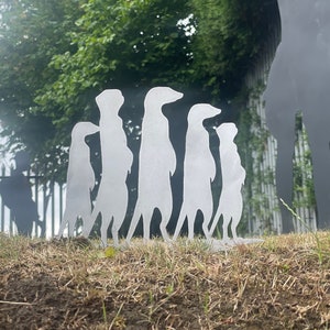 Family of Meerkat in Metal - Garden Decoration Ornaments, Sculpture Wall Art