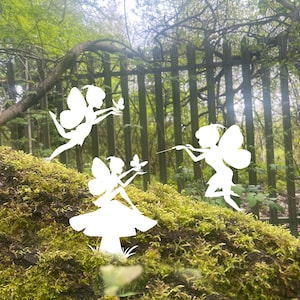 Set of 3 MAGICAL FAIRY METAL Wall Art Decor, Garden Decoration, Garden Statue with stakes