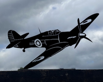 Hawker Hurricane Airplane Garden Topper  British Single Seat Fighter, WW2 Commemorative Remembrance Day Gifts